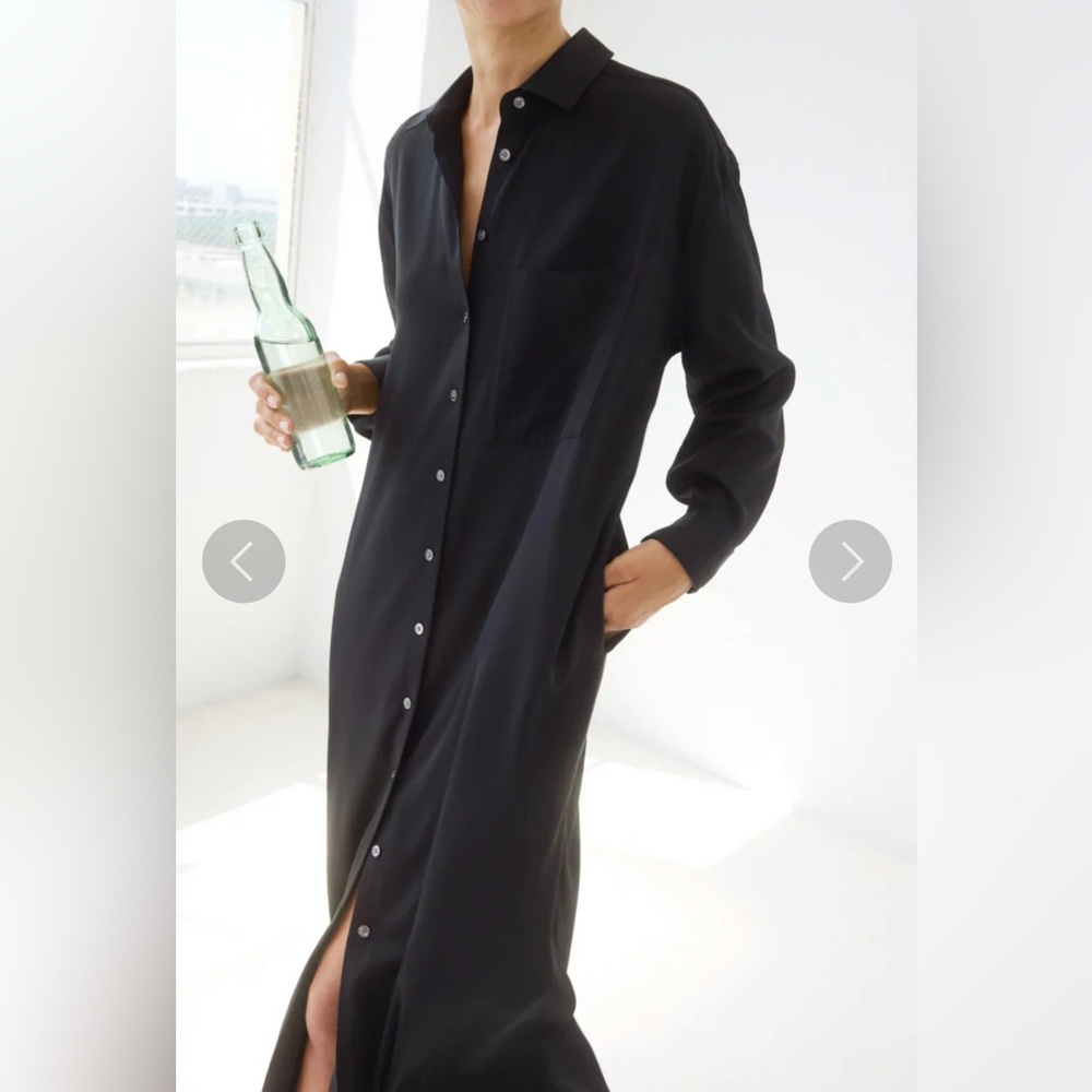 AYR 'The Deep End' Shirt Dress, Heavyweight Silk in Size L